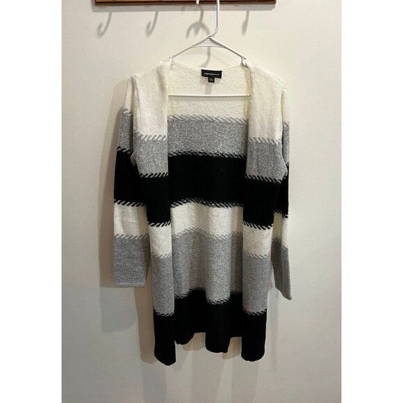 Fortune + Ivy Stitch Fix Colorblock Long Duster Cardigan Minimalist Fall Chic - Picture 2 of 10